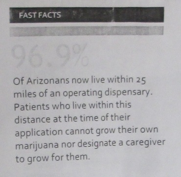 96.9% of the medical marijuana patients in Arizona live within in the 25 mile limit - A government monopoly on growing and selling marijuana for the medical marijuana dispsenaries - Arizona Dispensary Association - Andrew Myers - MPP - Marijuana Policy Project