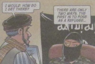 Tips for Terrorists - Doonesbury gives those ISIS terrorists a few tips on how to get into the USA - Hint, it's a tourists visa, not the refuge card.