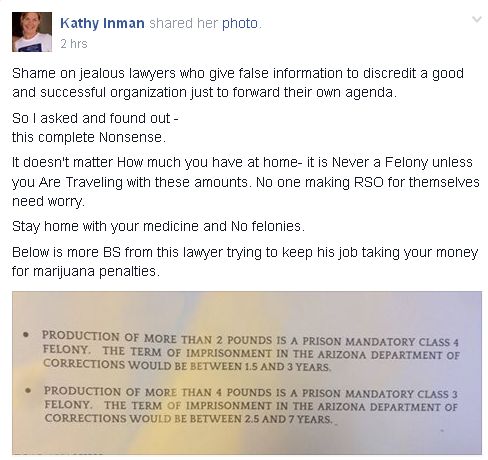 Kathy Inman thinks it's OK to throw people into prison for marijuana crimes???