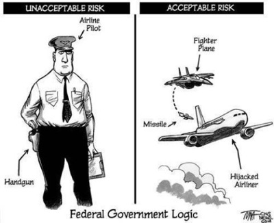 acceptable Risk, unacceptable Risk Airline pilot, handgun, fighter plane, missile, commercial airliner, hijacked airplane, hijacked plane, terrorist, hijacker, federal government logic