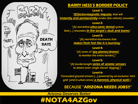 Self proclaimed Libertarian Barry Hess is sure sounding a lot like Arizona goof ball governor Ev Mecham
