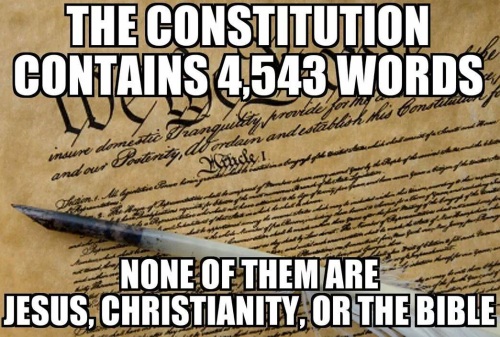 America does NOT have a Christian government - 
                The Constitution contains 4543 words, 
                none of them are Jesus, Christianity, or the Bible