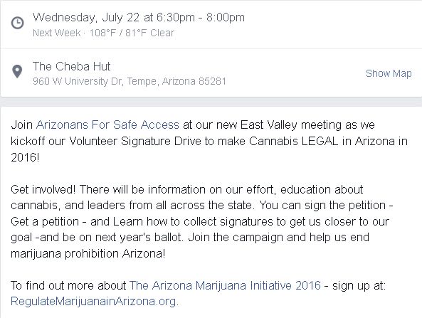 Arizonans For Safe Access a front for the MPP or Marijuana Policy Project's phoney baloney initiative