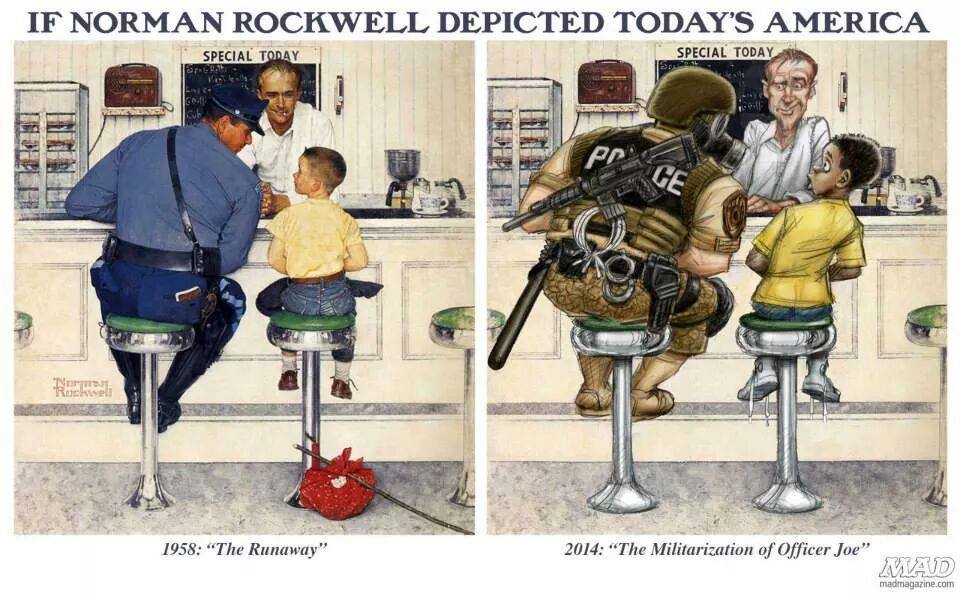 Norman Rockwell and the Police 1958 - 2014 - The Runaway - The Militarization of Officer Joe