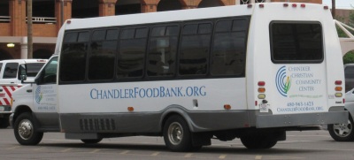 bus or van from the Chandler Christian Community Center which is parked illegally at the Chandler Fire Department Administration building - Chandler Councilwoman Trinity Donovan, Trinity Donovan President and CEO Chandler Christian Community Center